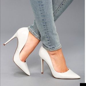 Steve Madden Daisie White Patent Pumps (Heels)
